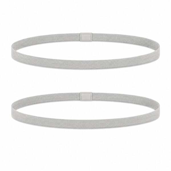 haarband-anti-slip-grijs Haarband Sport 1cm - Elastiek - Anti-slip - Grijs - Set van 2