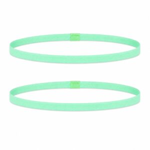 Haarband Sport 1cm - Elastiek - Anti-slip - Lichtgroen - Set van 2