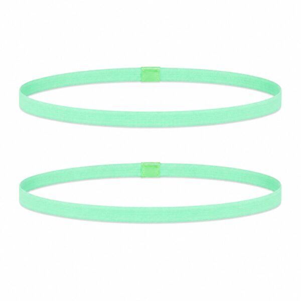 haarband-anti-slip-lichtgroen Haarband Sport 1cm - Elastiek - Anti-slip - Lichtgroen - Set van 2