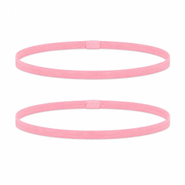 haarband-anti-slip-lichtroze Haarband Sport 1cm - Elastiek - Anti-slip - Lichtroze - Set van 2