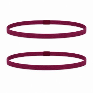haarband-anti-slip-paars Haarband Sport 1cm - Elastiek - Anti-slip - Paars - Set van 2