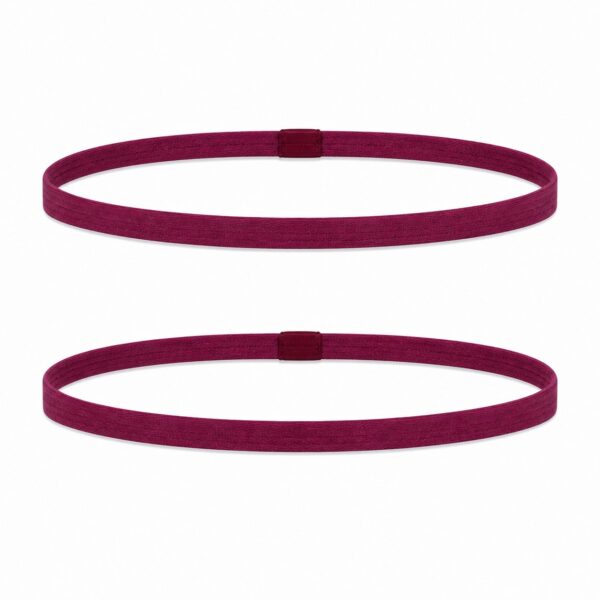Haarband Sport 1cm - Elastiek - Anti-slip - Paars - Set van 2