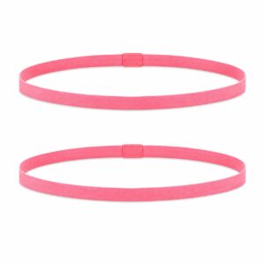haarband-anti-slip-roze Haarband Sport 1cm - Elastiek - Anti-slip - Roze - Set van 2