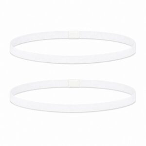 haarband-anti-slip-wit Haarband Sport 1cm - Elastiek - Anti-slip - Wit - Set van 2