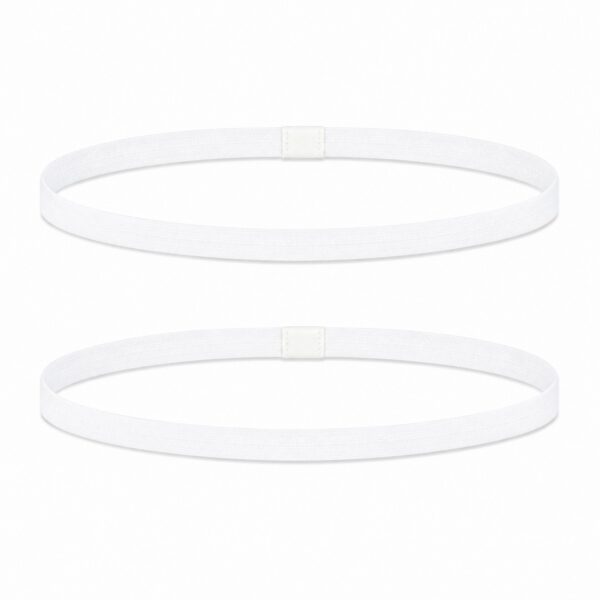 haarband-anti-slip-wit Haarband Sport 1cm - Elastiek - Anti-slip - Wit - Set van 2
