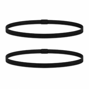 Haarband Sport 1cm - Elastiek - Anti-slip - Zwart - Set van 2