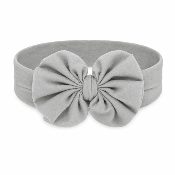 haarband-baby-strikje-grijs Haarband Baby - Strikje 10cm - Grijs