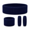 Haarband Sport 5cm - Zweetbandje - Haarelastiek - Donkerblauw - Set van 4