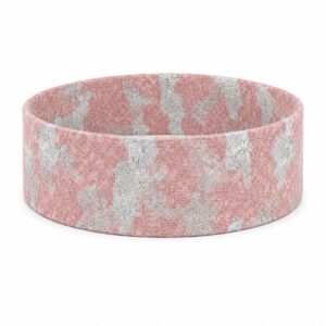 Haarband Stof 7cm - Camouflage Patroon - Zilver Lichtroze