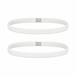 Haarband Sport 1cm - Elastiek Smal - Wit - Set van 2