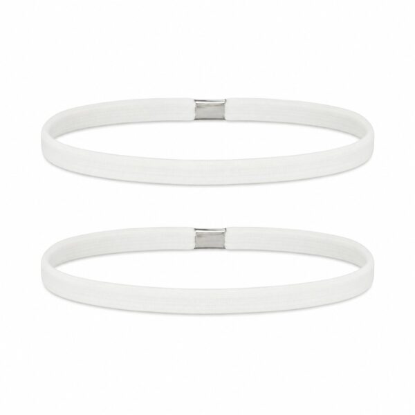 haarband-elastiek-smal-wit-set Haarband Sport 1cm - Elastiek Smal - Wit - Set van 2