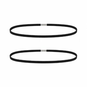 Haarband Sport 0,5cm - Elastiek Smal - Zwart - Set van 2