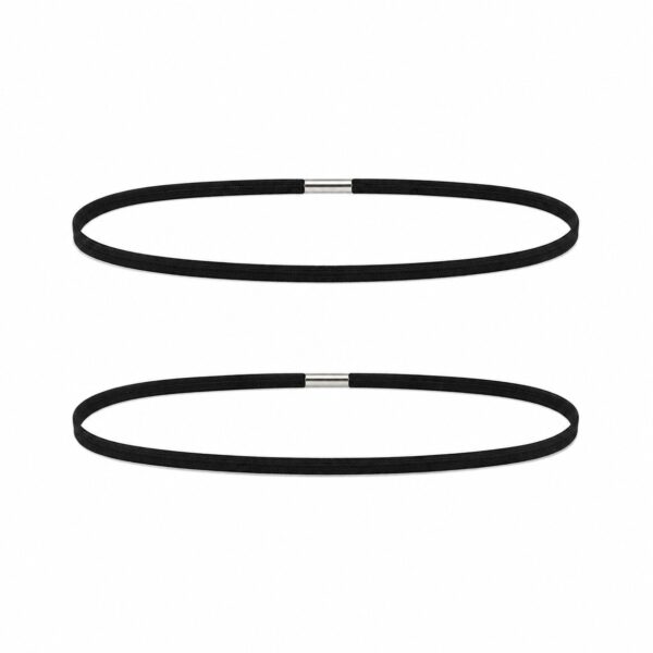 Haarband Sport 0,5cm - Elastiek Smal - Zwart - Set van 2