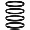 haarband-elastiek-zwart-set Haarband Sport 1cm - Elastiek Smal - Zwart - Set van 6