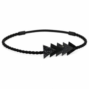 Haarband Gevlochten 1cm - Glitter - Driehoek Vorm - Zwart
