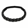 Haarband Gevlochten 2cm - Kraaltjes - Jersey - Zwart Grijs