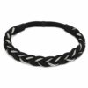 Haarband Gevlochten 2cm - Kraaltjes - Jersey - Zwart Zilver