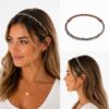 haarband-gevlochten-ketting-goud-blauw-bruin-model Haarband Gevlochten 1cm - Veter Ketting - Blauw Goud Bruin