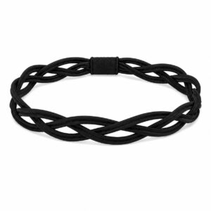 haarband-gevlochten-zwart Haarband Sport 3cm - Gevlochten Jersey - Zwart