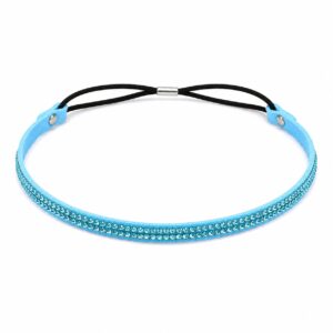 haarband-glitter-steentjes-aqua-blauw Haarband Glitter - Strass Steentjes - Aqua Blauw