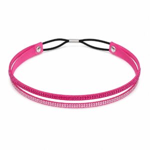 Haarband - Glitter Steentjes - Dubbel - Fuchsia Roze