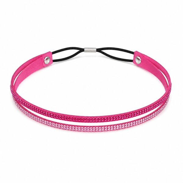 Haarband - Glitter Steentjes - Dubbel - Fuchsia Roze