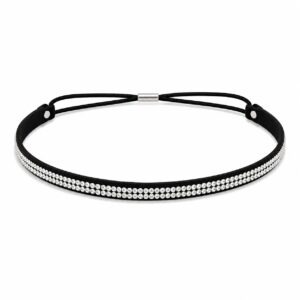 haarband-glitter-steentjes-zwart Haarband Glitter - Strass Steentjes - Zwart Zilver