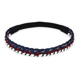 haarband-koord-zwart-blauw Haarband Gevlochten 2cm - Koord - Rood Wit Blauw