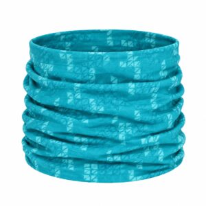 haarband-multifunctioneel-geometrische-print-blauw-groen-van-Haarsoires Haarband Multifunctioneel 45x25cm - Blok Patroon - Blauw Groen