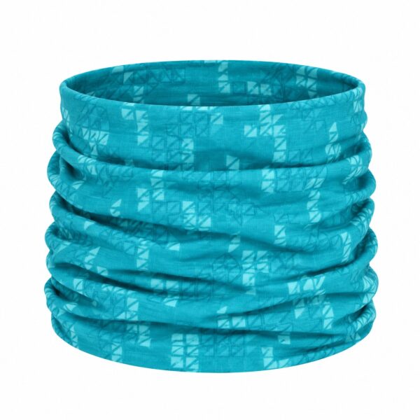 haarband-multifunctioneel-geometrische-print-blauw-groen-van-Haarsoires Haarband Multifunctioneel 45x25cm - Blok Patroon - Blauw Groen