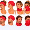Haarband Multifunctioneel 45x25cm - Geometrische Print - Rood
