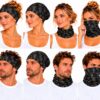 Haarband Multifunctioneel 45x25cm - Geometrische Print - Zwart
