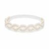 Haarband Gevlochten 3cm - Sierband Kant - Zilverdraad - Crème