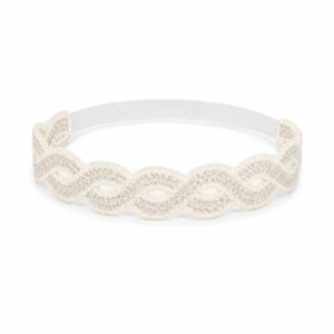haarband-sierband-kant-wit Haarband Gevlochten 3cm - Sierband Kant - Zilverdraad - Crème