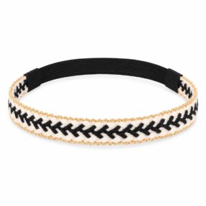 Haarband Sierband 2cm - Gevlochten Ketting - Zwart Wit Goud