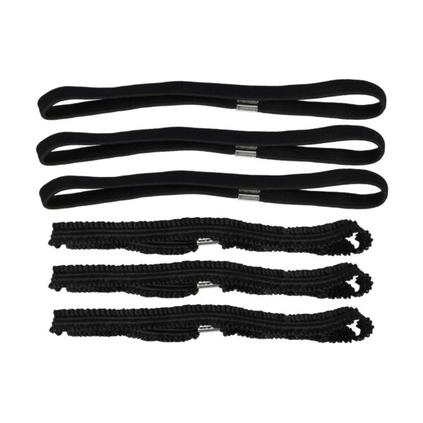 haarband sport elastiek 6 stuks zwart_4 Haarband Sport 1cm - Elastiek - Effen en Sierband - Zwart - Set van 6