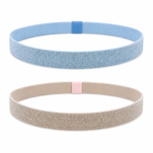 haarband-sport-elastiek-glitter-blauw-roze Haarband Sport 2cm - Glitter Elastiek - Blauw Roze – Set van 2