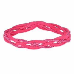 Haarband Sport 3cm - Glitter - Gevlochten Elastiek - Roze