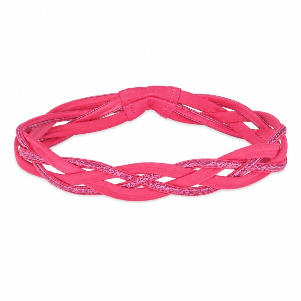 haarband-sport-gevlochten-roze Haarband Sport 3cm - Glitter - Gevlochten Elastiek - Roze