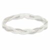 haarband-sport-gevlochten-wit Haarband Sport 3cm - Glitter - Gevlochten Elastiek - Zilver Wit