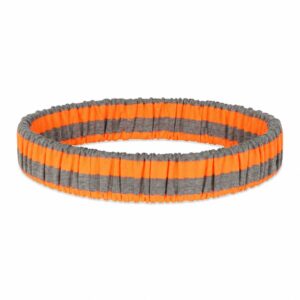Haarband Sport 3cm - Streeppatroon - Jersey - Grijs Oranje