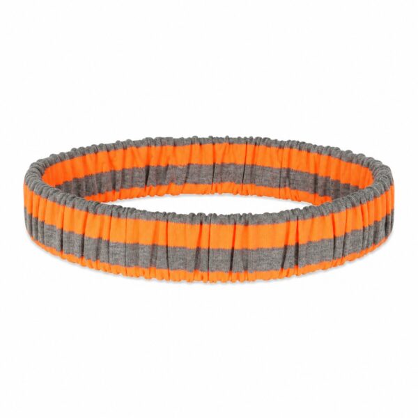 haarband-sport-jersey-grijs-oranje Haarband Sport 3cm - Streeppatroon - Jersey - Grijs Oranje