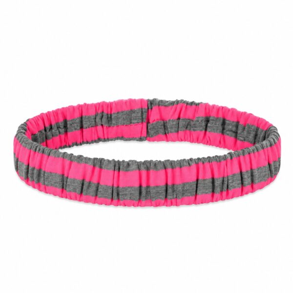 haarband-sport-jersey-grijs-roze Haarband Sport 3cm - Streeppatroon - Jersey - Grijs Roze