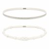 haarband-sport-knoop-elastiek-set-wit Haarband Sport 1cm - Glitter - Dun Effen Geknoopt – Zilver Wit - Set van 2