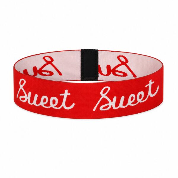 haarband-sport-sweet-rood Haarband Sport 4cm - Elastiek - Tekst “Sweet” - Rood