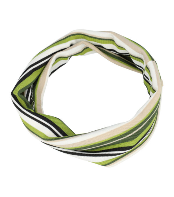 haarband streep stof rood groen_4 Haarband Stof 8cm - Streep Patroon - Groen