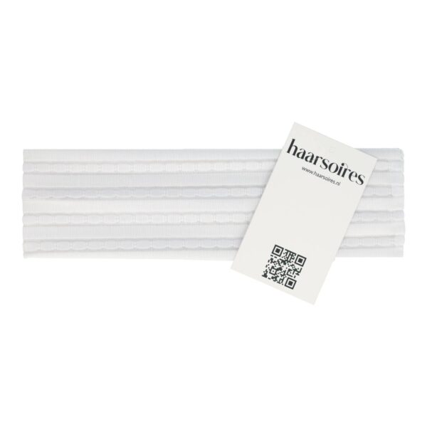 Haarband Stof 6cm - Streep Patroon - Wit