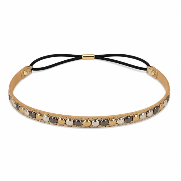 Haarband Sierband 1cm - Studs - Zilver Grijs Goud