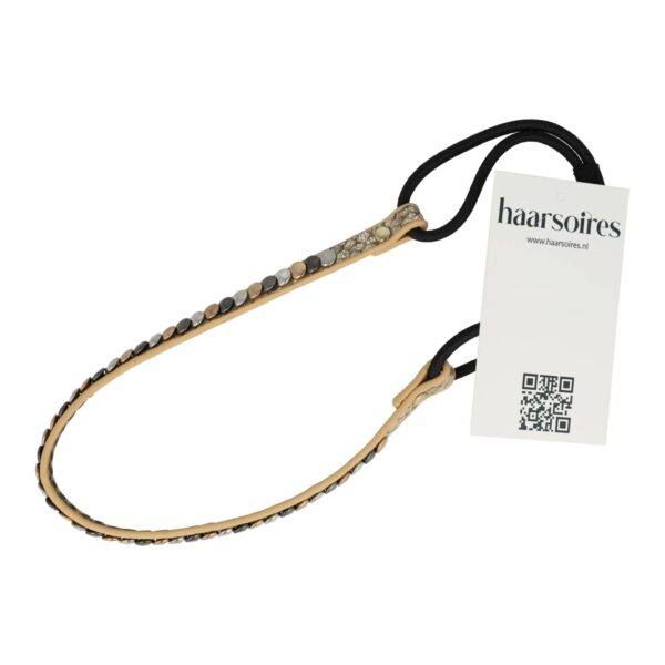 Haarband Sierband 1cm - Studs - Zilver Grijs Goud