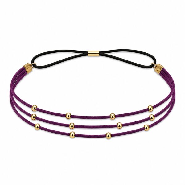 haarband-veter-kralen-paars Haarband Kralen - Veter - Imitatieleer - Goud Paars